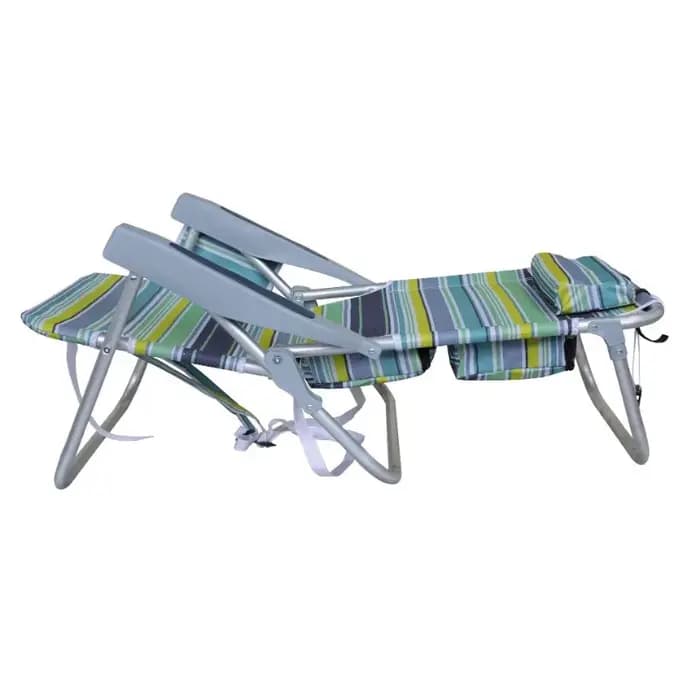 Chaise longue pliante d'extérieur avec dossier, inclinable à 5 vitesses, pour la plage, le camping, la terrasse