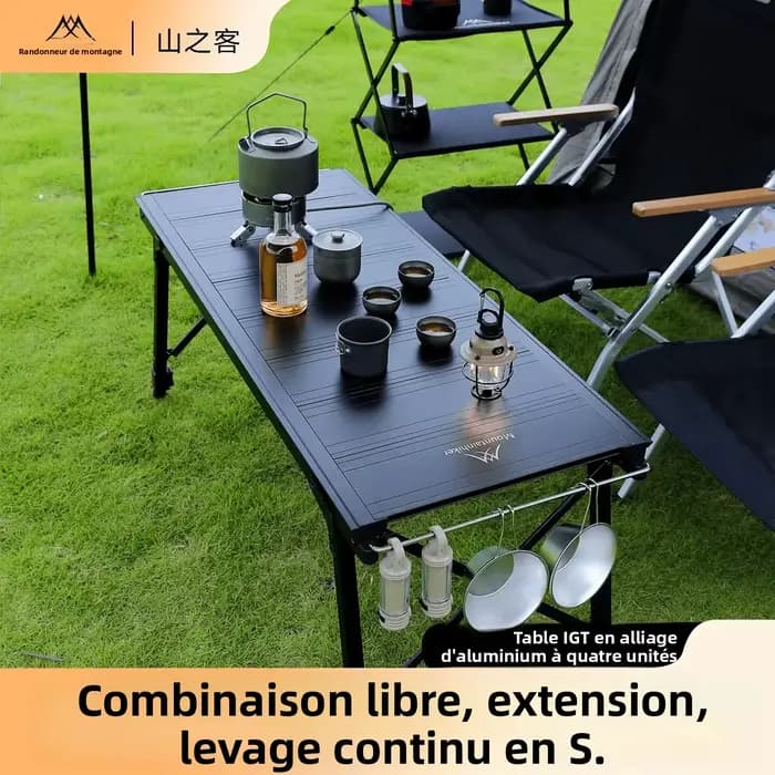 Table de camping portable Mountainhiker pour barbecue