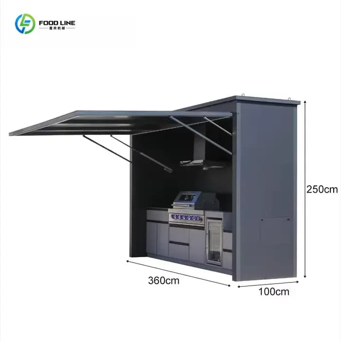 Îlot de cuisine extérieur en aluminium sur mesure