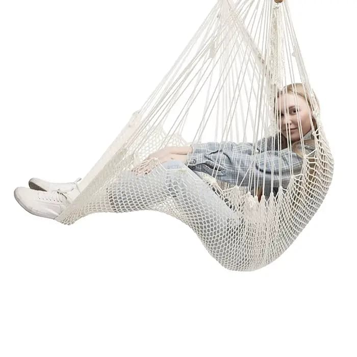 Fauteuil suspendu portable en corde de coton de grande taille