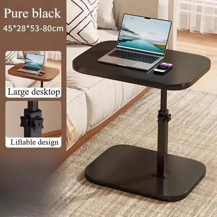 Table à hauteur réglable - avec plateau en bois, table d'appoint de canapé portable, adaptée au café, au bureau et à l'intérieur/à l'extérieur