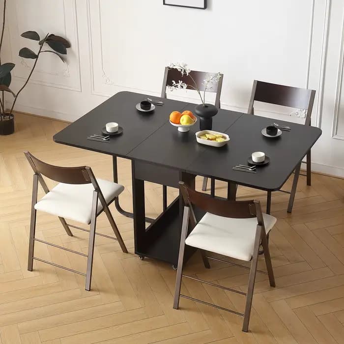 Buffet rectangulaire avec rangement, table à manger extensible moderne