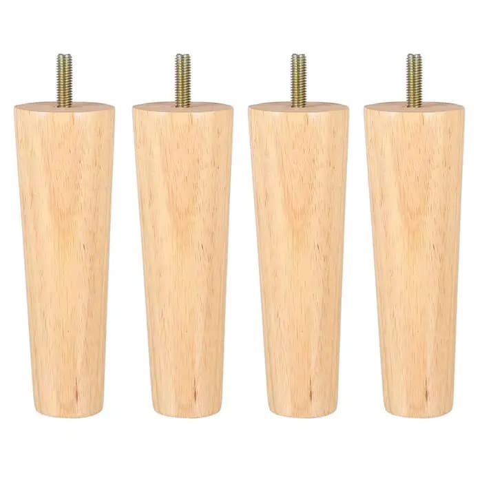 4 pièces pieds de meubles en bois massif hauteur 10/12/15CM droit robuste conique canapé-lit armoire
