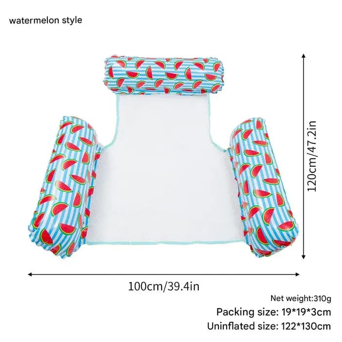 Hamac gonflable pour piscine avec centre en maille