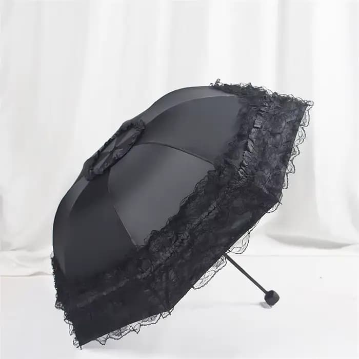 Parasol Vintage en dentelle pliable gothique Lolita parapluie dame pluie Anti-uv Protection