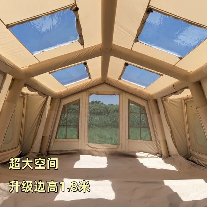 Tente gonflable amovible Penthouse Camping en plein air ménage voyage TC coton 18.16 mètres carrés grand espace