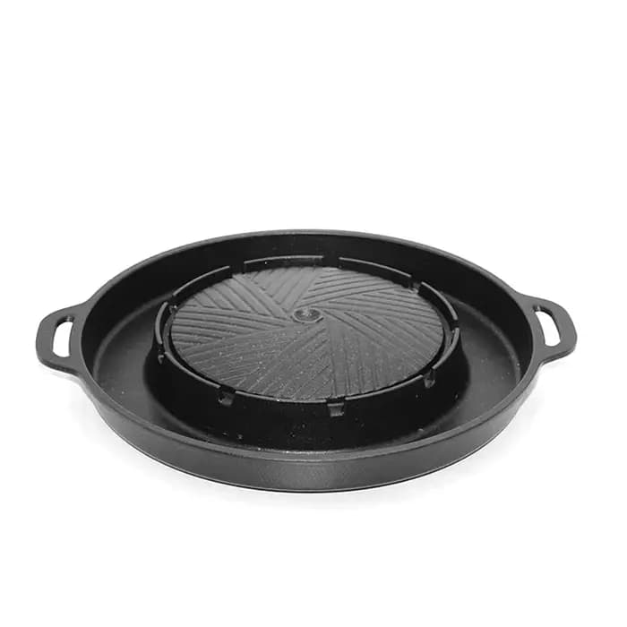 KOSUN – poêle à barbecue coréenne 2 en 1, plaque de partage ronde pour barbecue, pour intérieur et extérieur, équipement de Camping Portable, Restaurant, 13 pouces