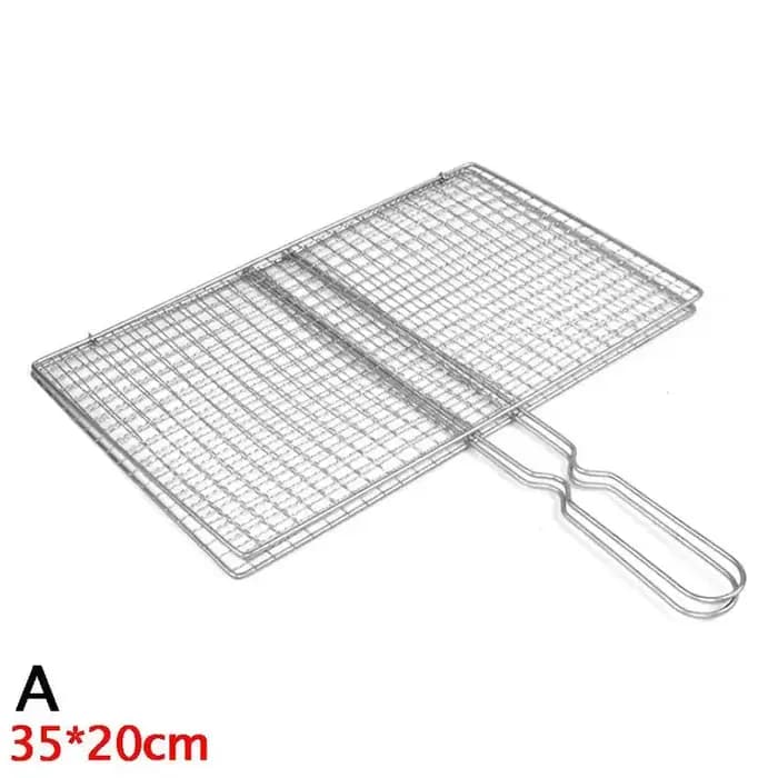 M/L Barbecue grill panier gril BBQ filet Steak viande poisson filet légumes argent fer maille pince