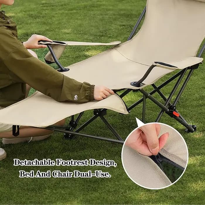 Chaise de camping pliable avec accoudoirs