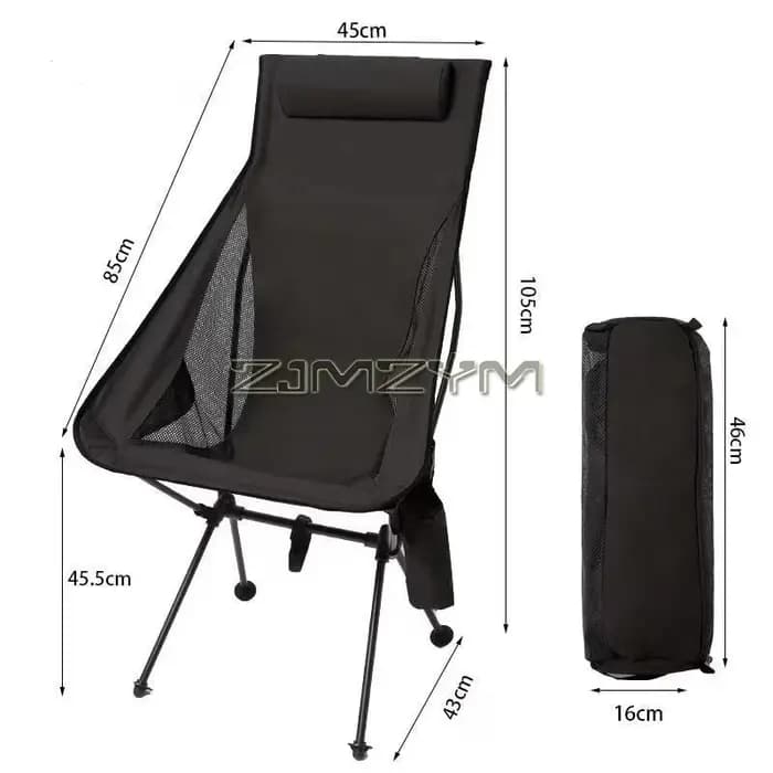 Chaise de camping pliante portable avec appui-tête