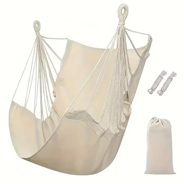 Fauteuil hamac portable en tissu avec conception anti-basculement - Comprend un sac de rangement pour patio