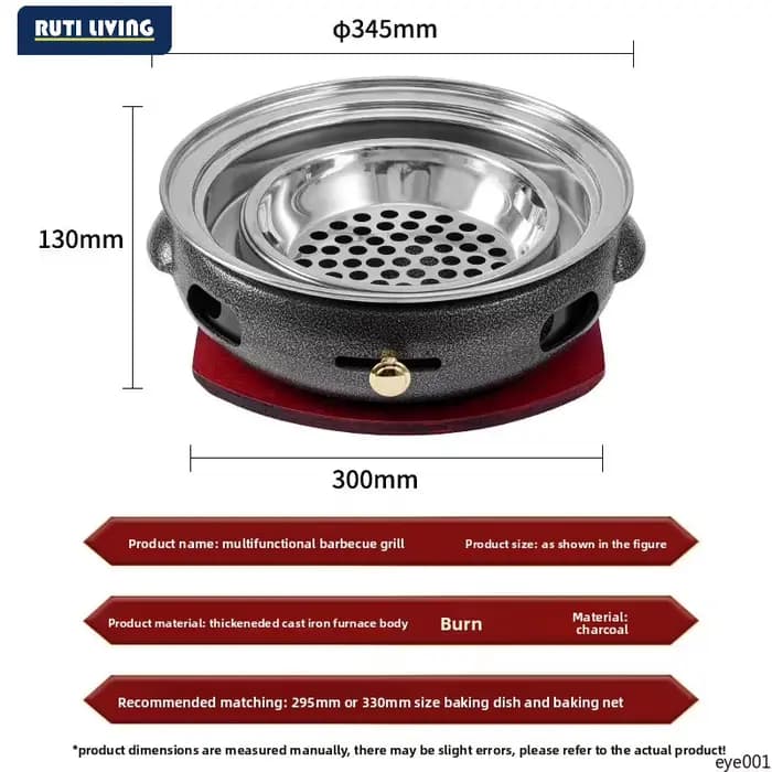 Barbecue portable sans fumée pour la maison, l'extérieur, le camping, le jardin, avec grille en maille, compatible charbon de bois