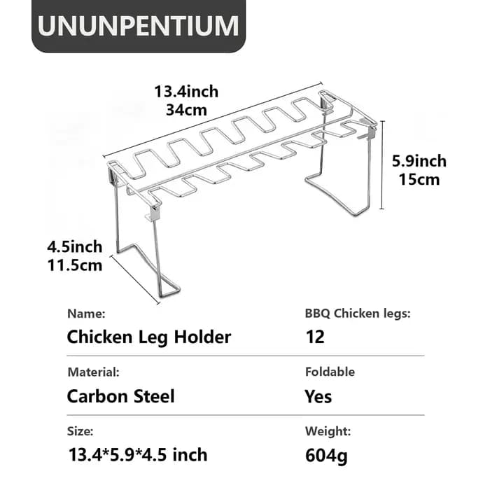Support d'ailes de jambe de poulet pliant en acier inoxydable