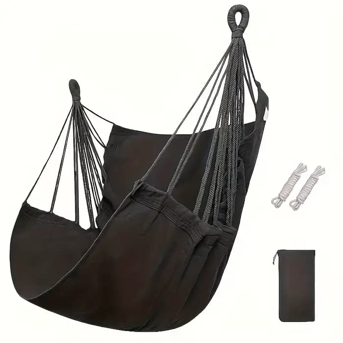 1 chaise hamac suspendue avec sac de rangement pour patio extérieur, balcon, véranda, chambre intéri