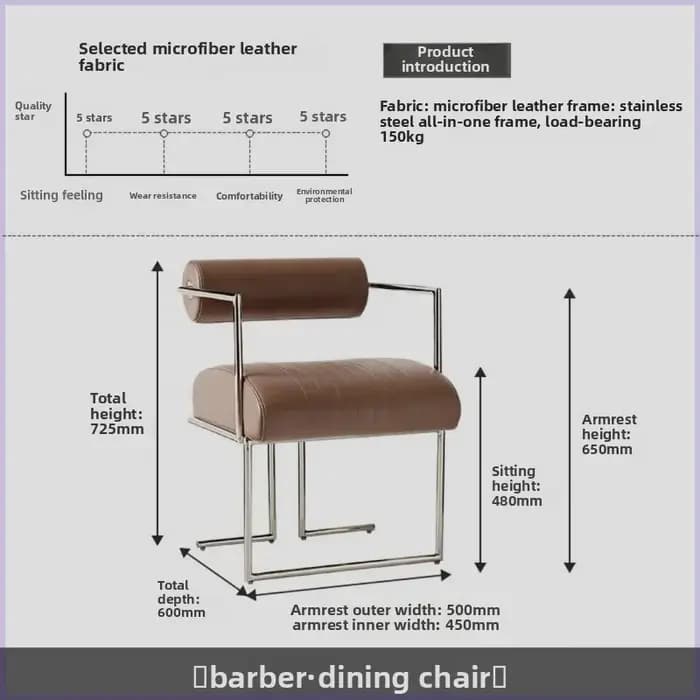 Chaise en acier inoxydable au Design moderne et Simple