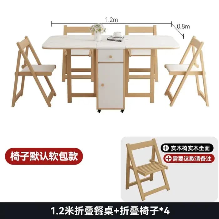 Table de cuisine pliable, chaises de patio, table à manger extérieure en bois, meubles de cuisine de luxe