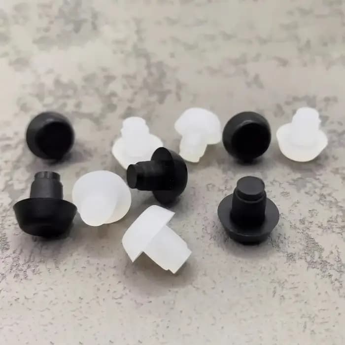 50 pièces 6mm dessus en verre meubles de Table pare-chocs intégré avec tige en caoutchouc trou de vi