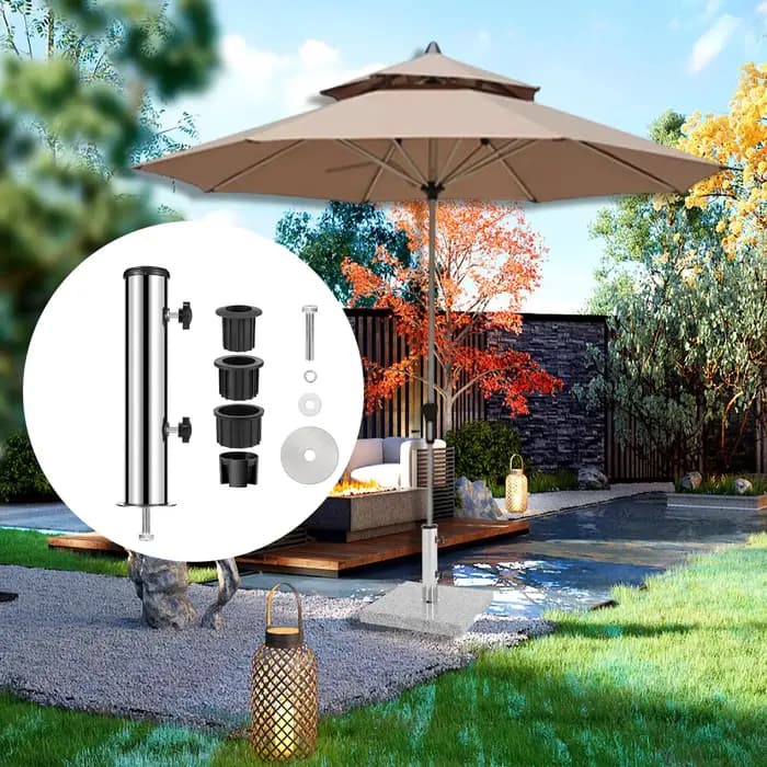 Support de base de parasol en acier robuste avec pince de fixation de rechange pour quais