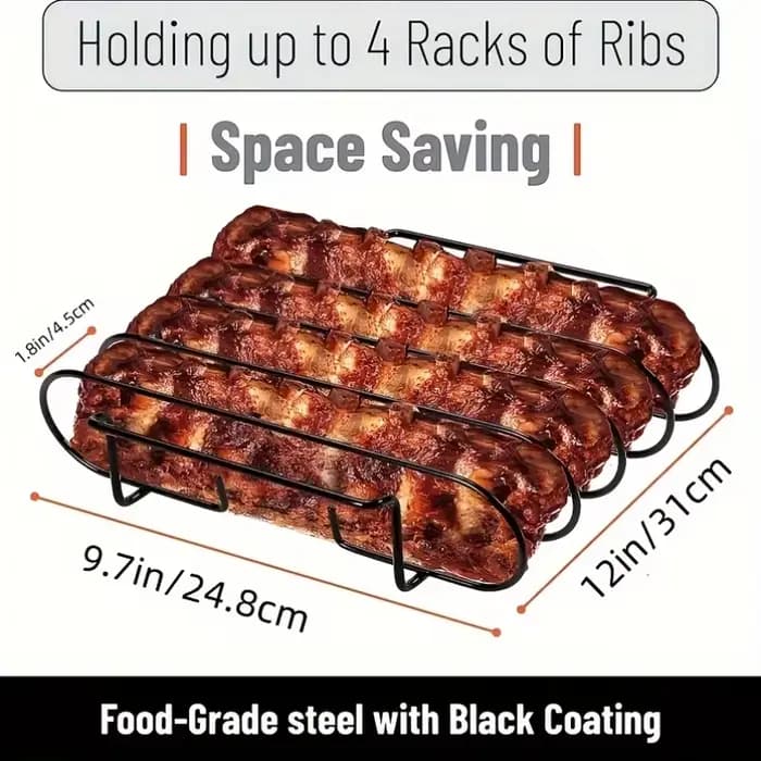 Support à côtes pour barbecue en acier inoxydable