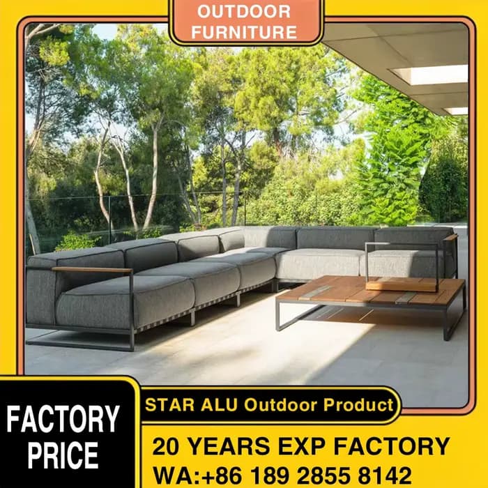 Ensemble de meubles de balcon en métal, mobilier de terrasse de luxe méditerranéen avec coussins, meubles d'extérieur, canapé de jardin en métal