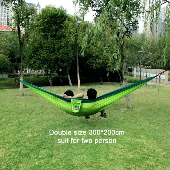 Hamac de jardin de randonnée de Camping en plein air de taille simple et Double de tissu de Parachut