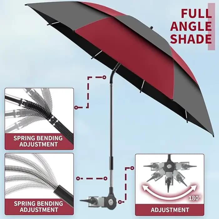 Parasol de plage réglable pour chaise longue