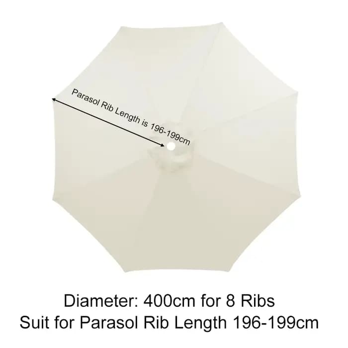 Tissu de rechange pour parasol d'extérieur 400 cm