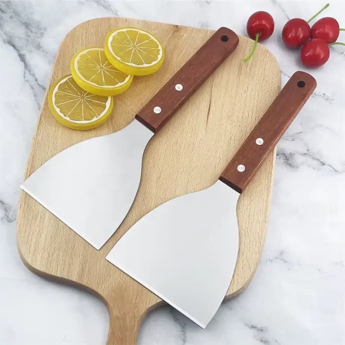 Spatule et grattoir à gril en acier inoxydable