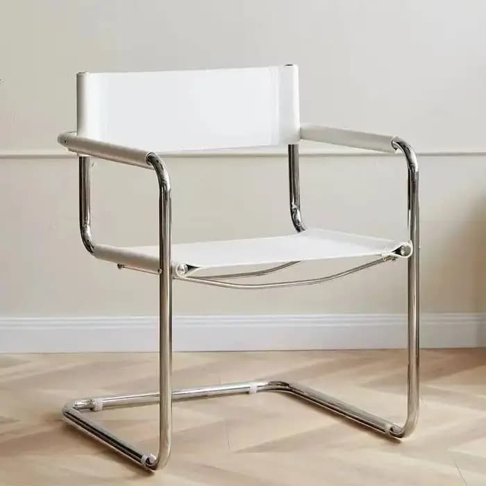 Fauteuil en cuir de Style industriel avec cadre en acier inoxydable