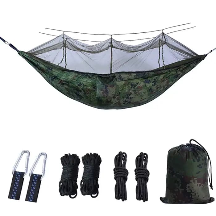 Hamac de Camping en plein air Portable léger avec moustiquaire, tissu Parachute haute résistance, li