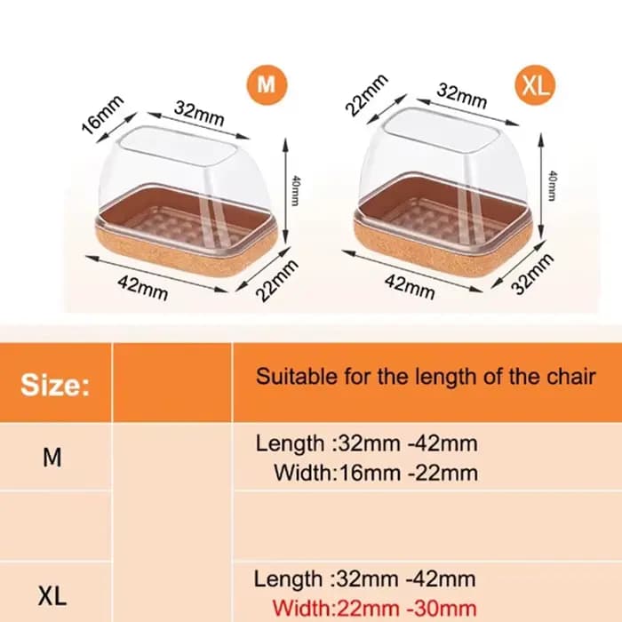 8 pièces couvre-pied de chaise rectangulaire jambe diagonale protecteurs de sol meubles en Silicone