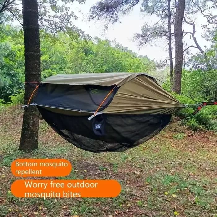 Hamac de camping avec moustiquaire inférieure amovible
