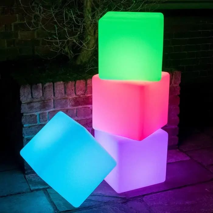 Tabouret Cube Shoous LED Rechargeable, Chaise Étanche, Décoration d'Activité de ixen Plein Air, Bar