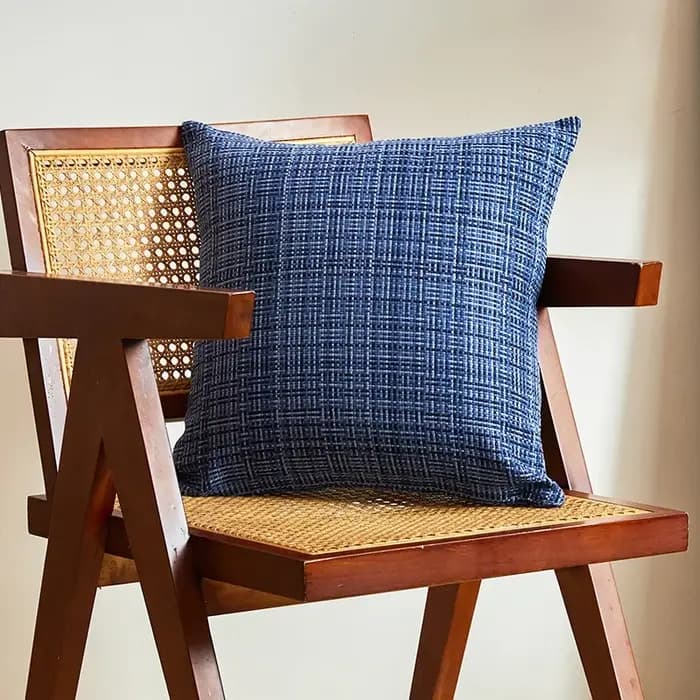 Lot de 2 housses de coussin imperméables d'extérieur 45x45 cm en coton et lin tissé