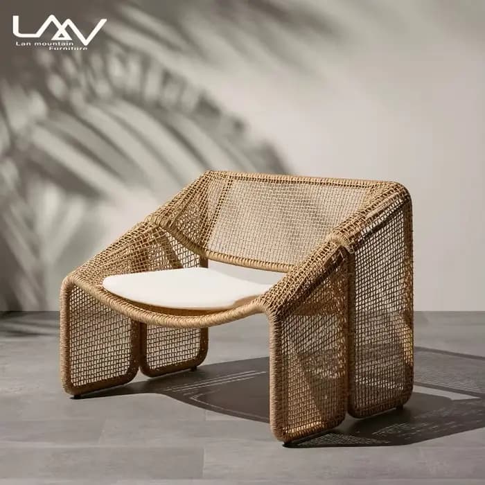 Design créatif loisirs de plein air chaise inclinable jardin Patio balcon cadre en aluminium tissage osier