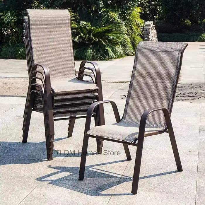 2 pièces chaises de Jardin à dossier haut nordique étanche confortable salle à manger chaises de Jar