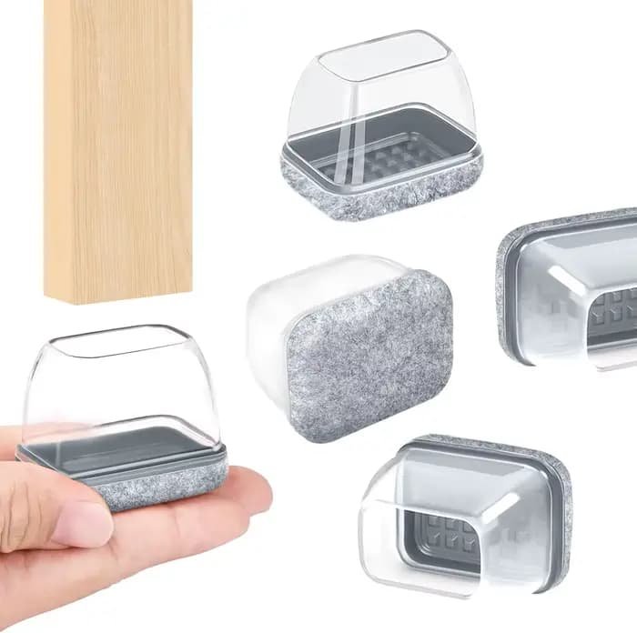 8 pièces couvre-pied de chaise rectangulaire jambe diagonale protecteurs de sol meubles en Silicone