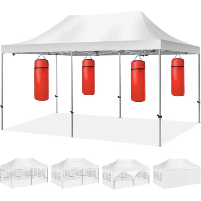 Tente à baldaquin Pop-Up Portable 10X20', auvent extérieur pliable et étanche, tonnelle robuste, par