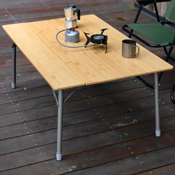 Grande table pliante en alliage de bambou pour camping en plein air, portable et réglable, recommand