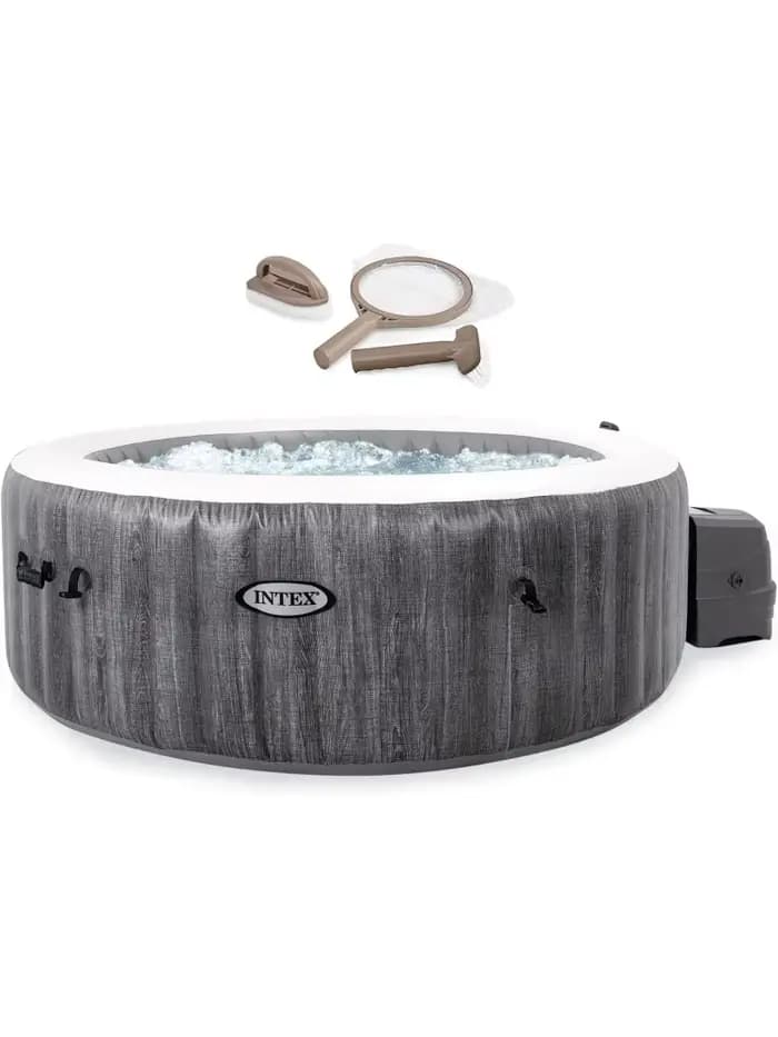 28439EP PureSpa Plus Greywood gonflable jacuzzi Bubble Jet Spa et Kit d'accessoires d'entretien avec