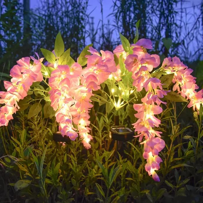 Lampe solaire LED 2026 en forme de fleur de glycine pour jardin, cour, pelouse, décoration paysagère et villa