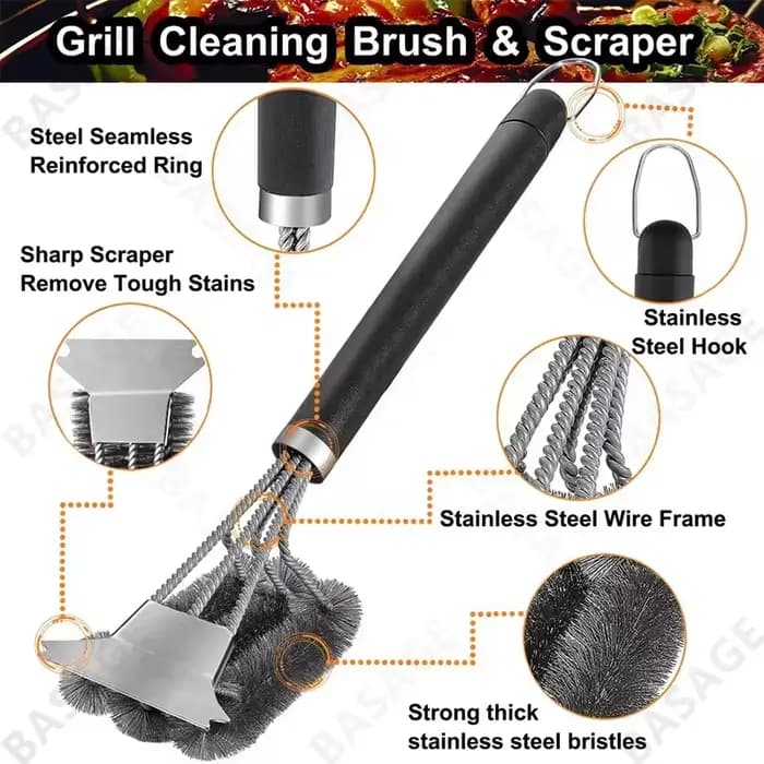 Brosse de gril sûre-brosse de barbecue sans poils-nettoyeur