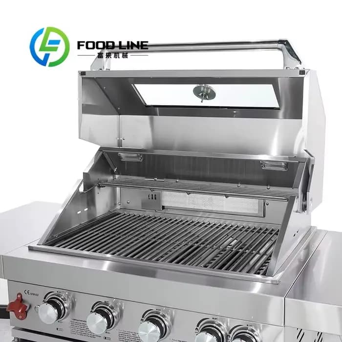 Barbecue à gaz en acier inoxydable facile à nettoyer, barbecue d'extérieur autonome pour cuisine ext