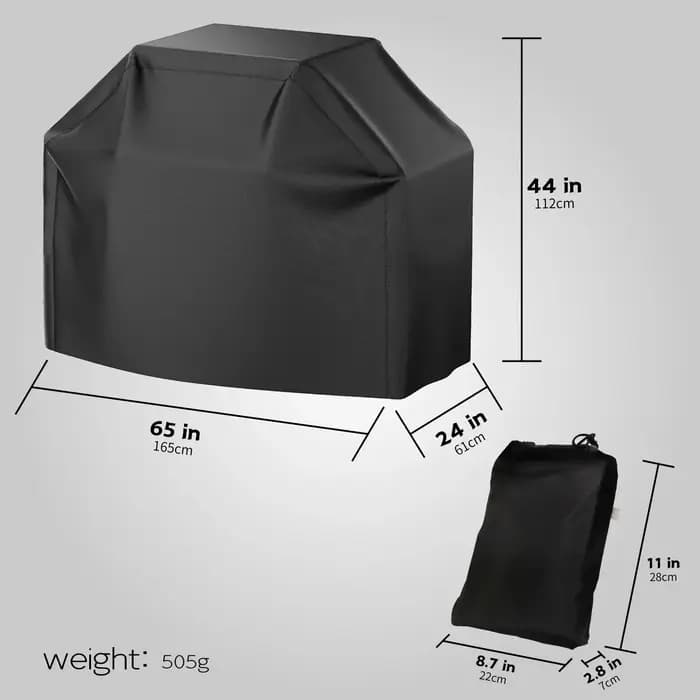 Housse de barbecue robuste et imperméable, noire, résistante à la chaleur et aux taches, pour barbecue à gaz, plusieurs tailles, protection extérieure pour barbecue