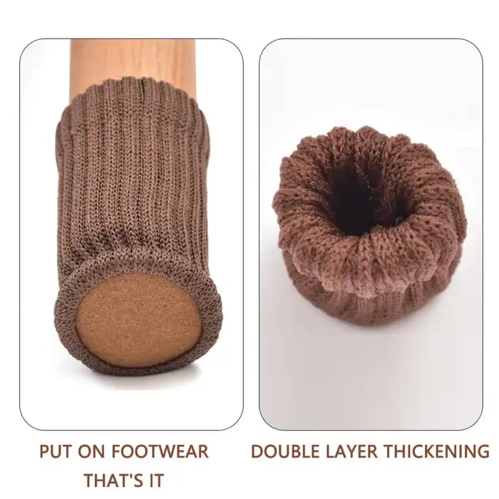 24/4 pièces pieds de meubles protecteurs tricotés pieds de chaise sol coussinets antidérapants pieds