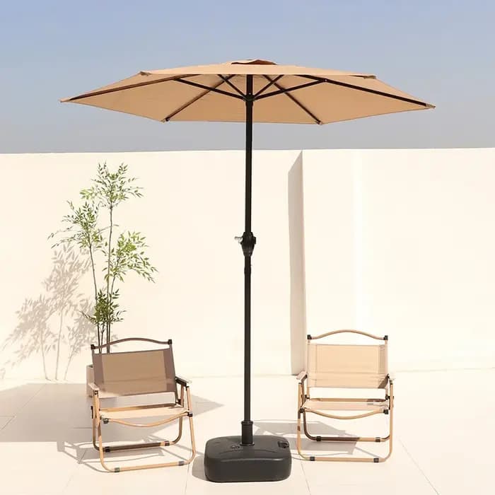 Grand parasol d'extérieur de 2M, avec manivelle, poteau central droit, pour jardin, plage, Camping et stand publicitaire, bloc UV