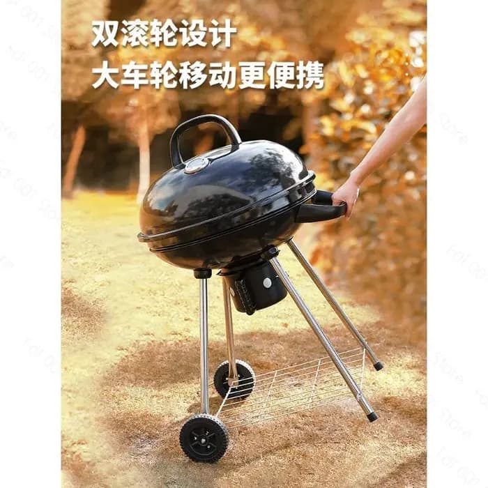 Barbecue rond domestique en forme de pomme pour braiser, barbecue extérieur de jardin au charbon de bois, foyer pour faire bouillir le thé