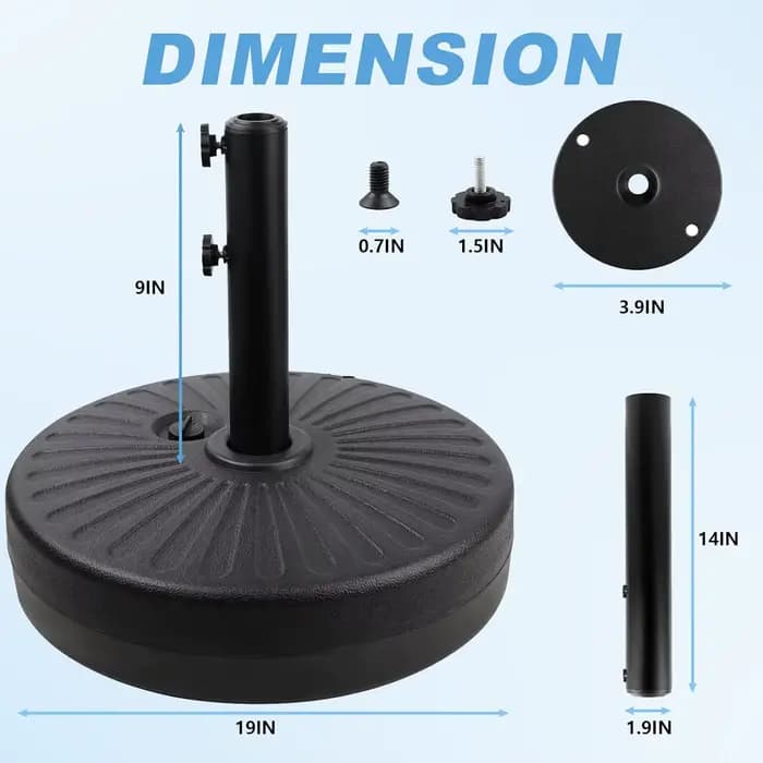 Base lestée pour mobilier d'extérieur 44BLS, support d'ancre réglable Anti-vent, rechargeable au sab