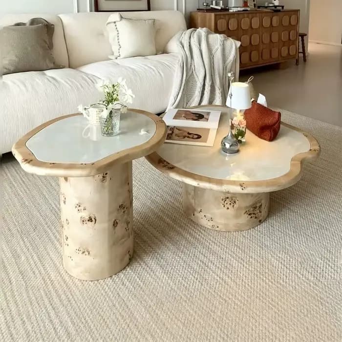 Tables basses Funky Wood en marbre