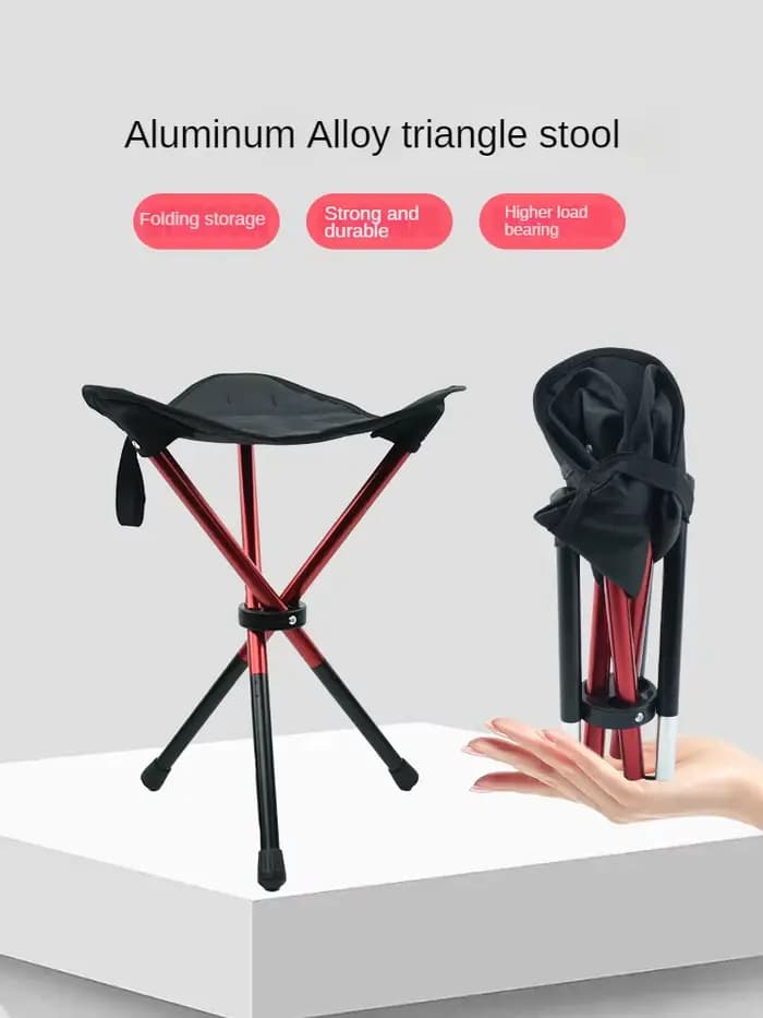 Tabouret pliant triangulaire portatif extérieur d'alliage d'aluminium épais, tabouret de Camping à j